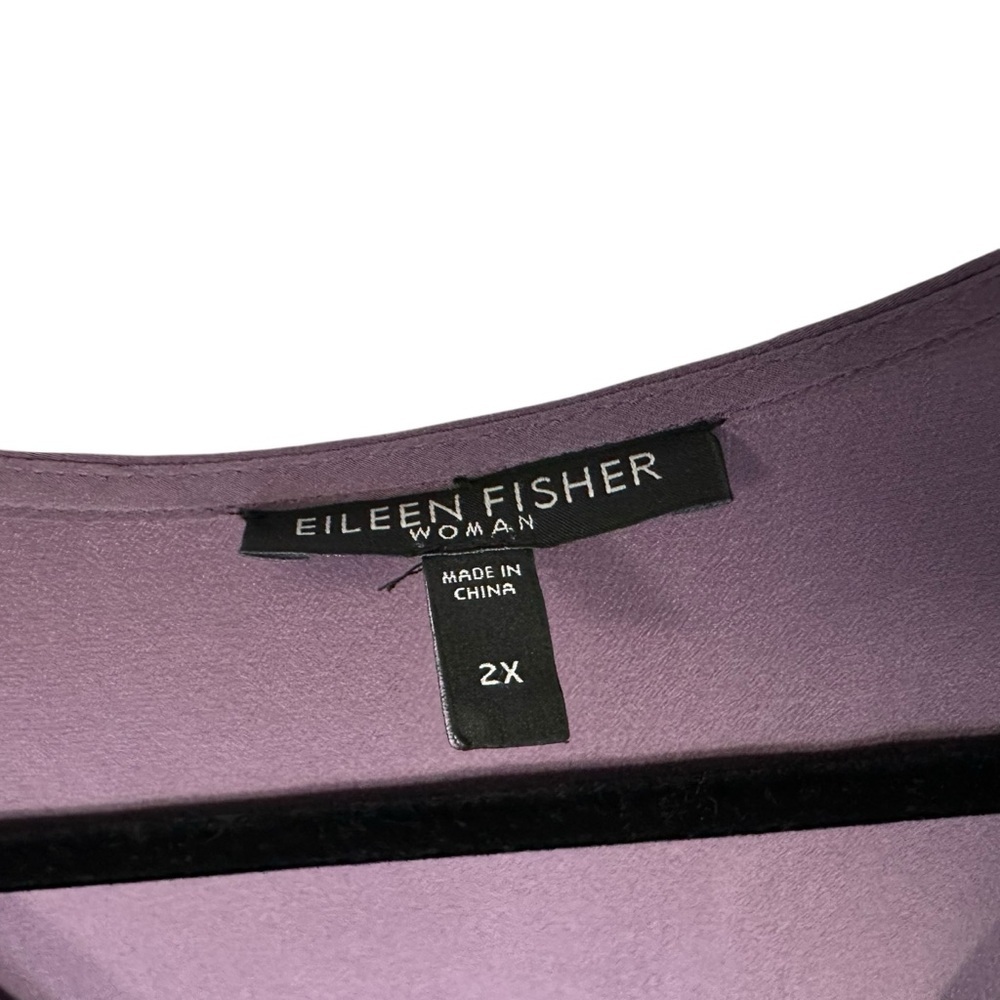 Eileen Fisher Womens Silk Linen Open Front Drape Cardigan Top Sz 2X Purple - Picture 8 of 8